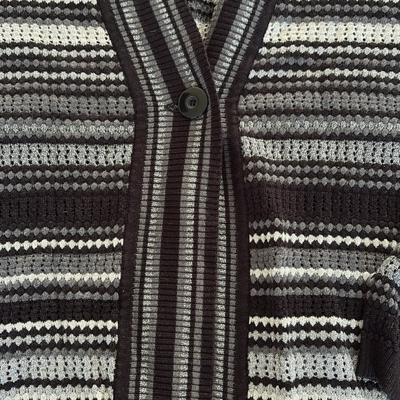 Charter Club Women’s Black and Silver Striped Cardigan - Size XL - Picture 4 of 9